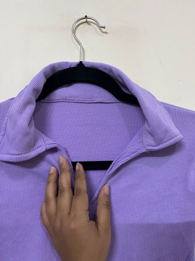 Cute Purple Collared Top