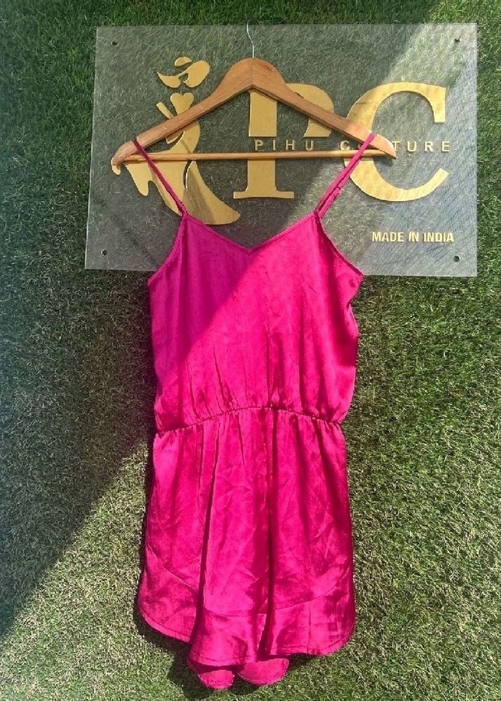 SALE!!! MAGENTA SATIN ROMPER SALE