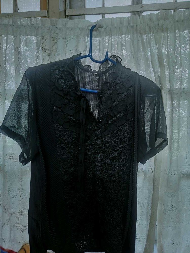 Black Lace Blouse