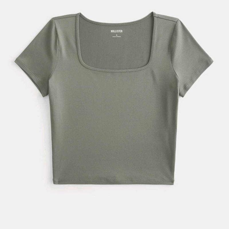 Women Soft Stretch Fabric Square Neck Top