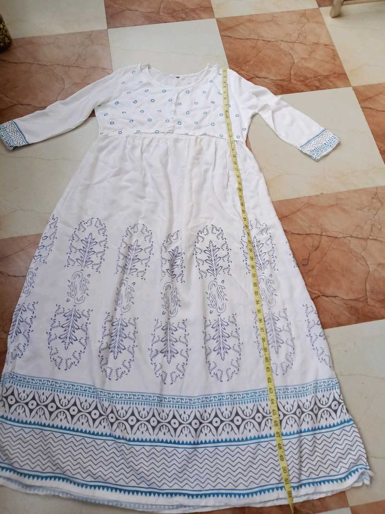 White Printed Maxi Dress