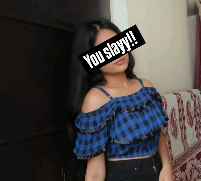 Blue Plaid Ruffle Crop Top