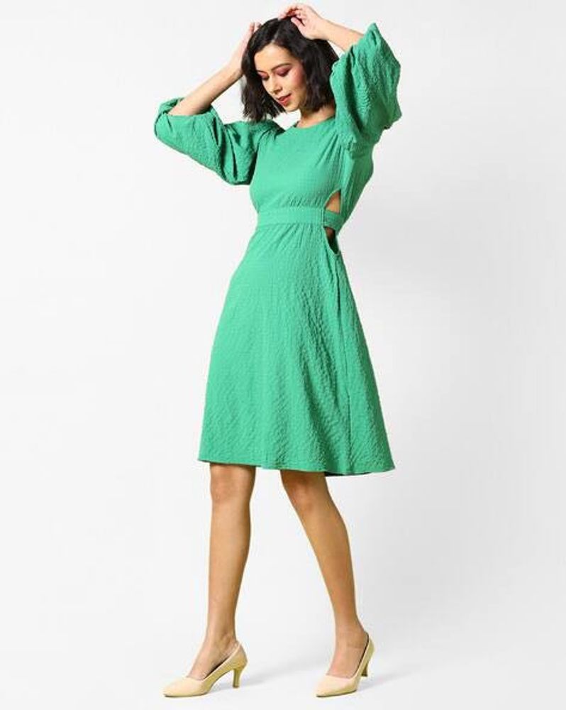 Pintrest Green Puff Sleeve Dress