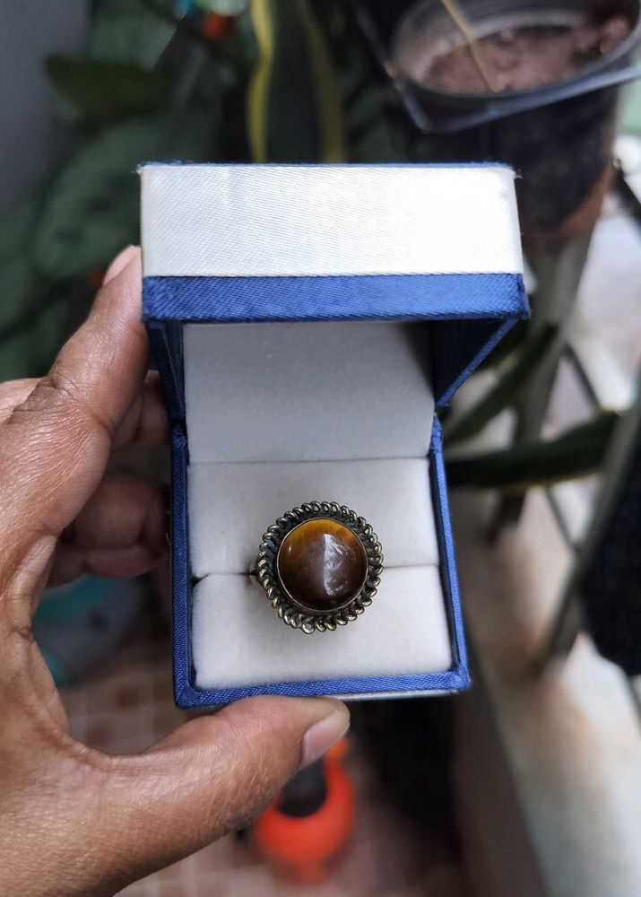 Vintage Silver 925 Rings With Tiger Eye