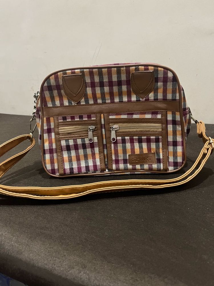 Vintage Plaid Shoulder Bag