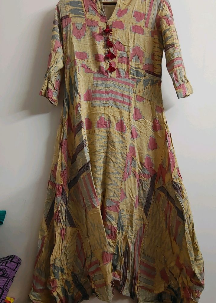 Onion Pink Asymmetric Kurta