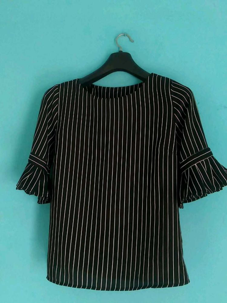 Striped Flared Sleeve Top