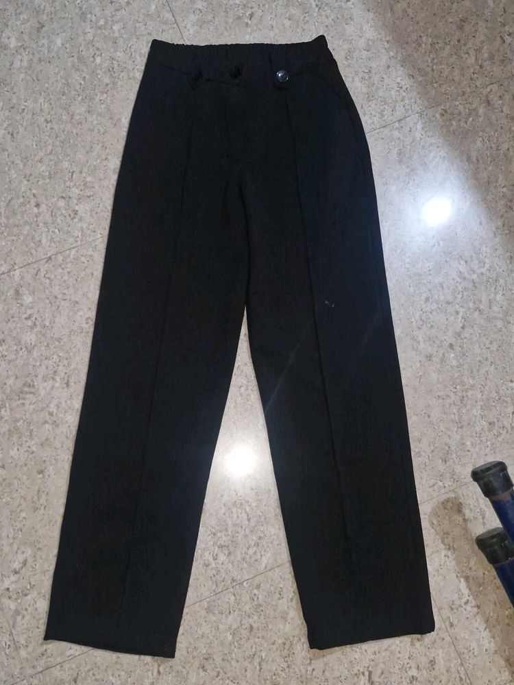 Wide Leg Black Trousers