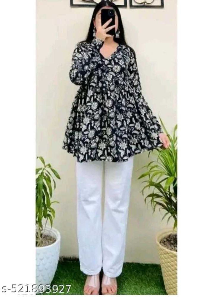Floral Print Kurti &amp; Pant Set