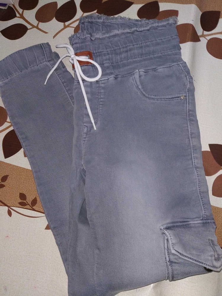 Stylish Grey Jogger Jeans