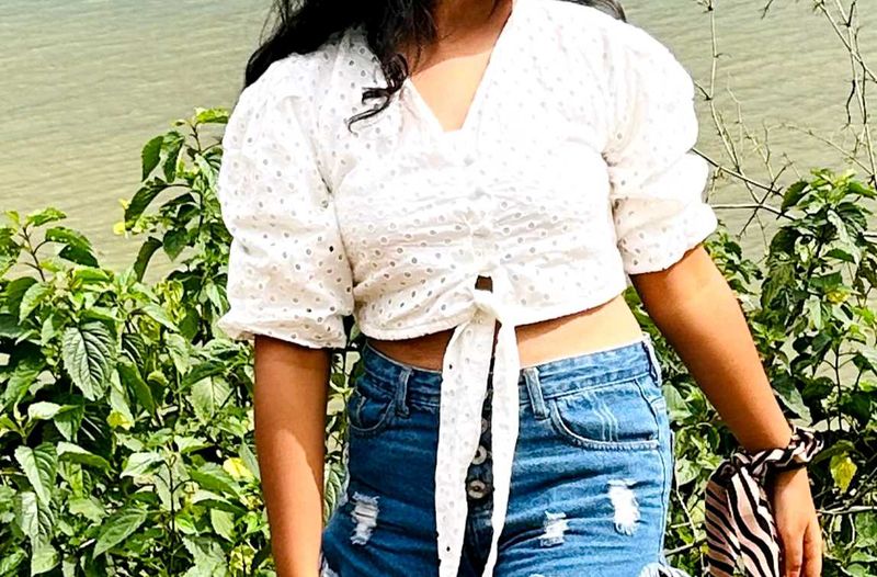 White crop top