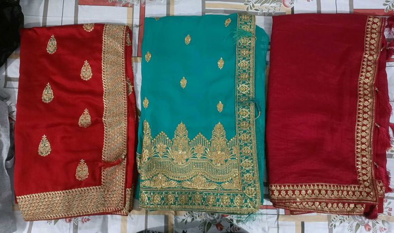 Three Set Embroidered Sarees