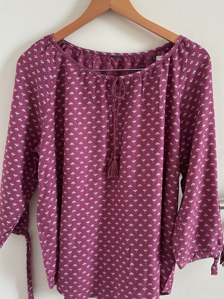 Boho Print Tassel Blouse