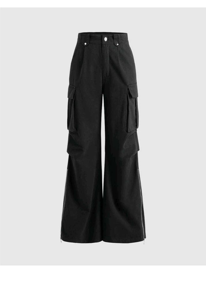Y2K Baggy Fit Women Cargo In Black