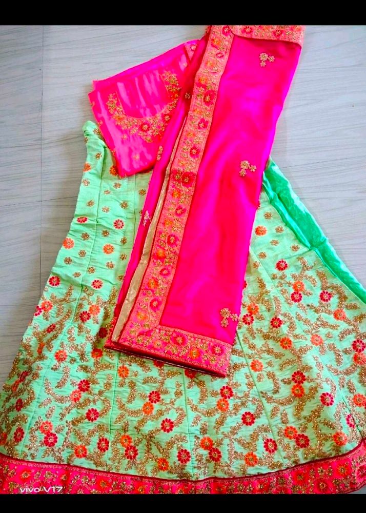 Brand New Semi Stitched Kundan Work Lahenga Choli