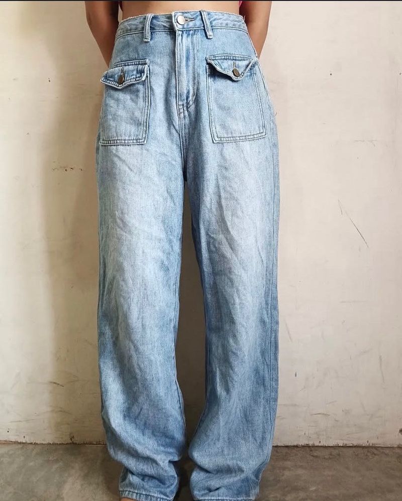 Wide Leg Denim Jeans
