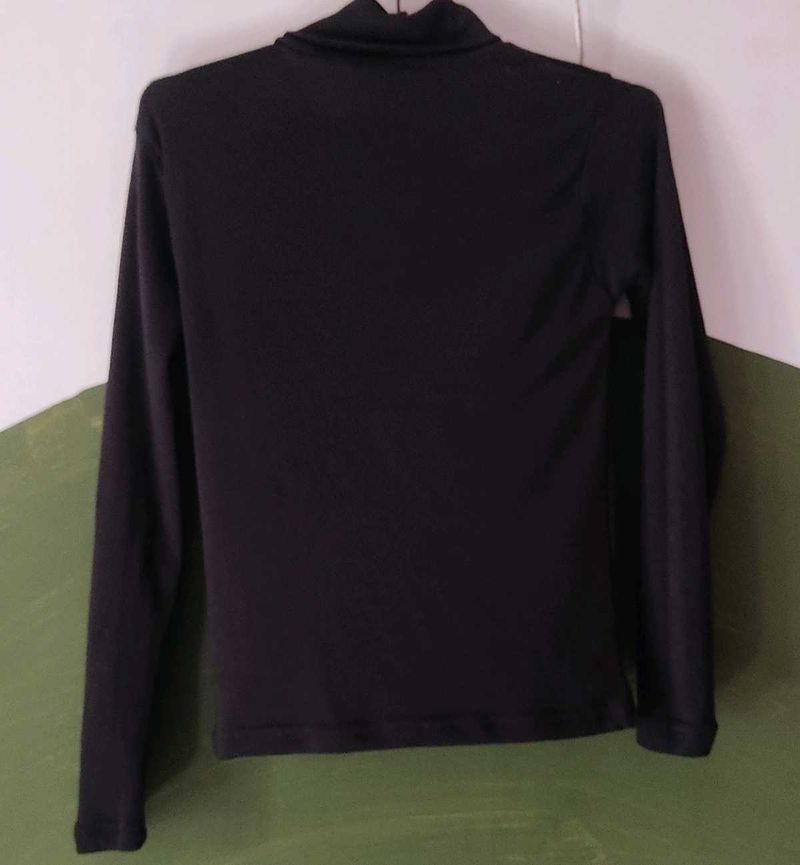 Black Turtle Neck Top
