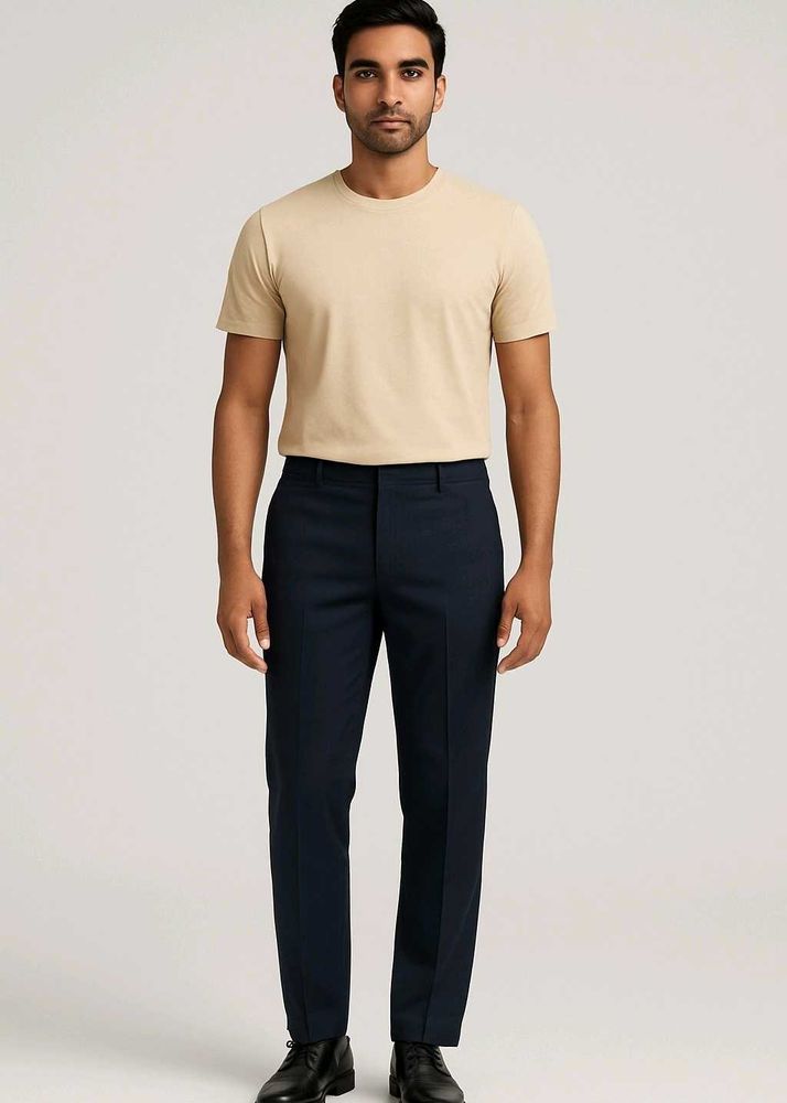 Dark Blue Straight Leg Pants