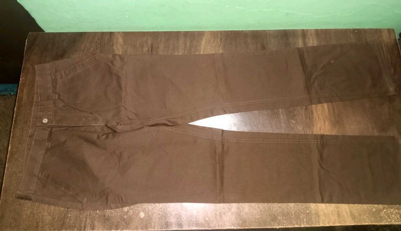 Brown Straight Fit Pants