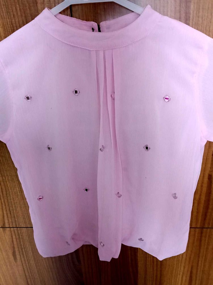 Pink Embellished Top