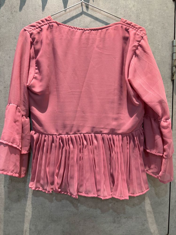 ✨RUST PINK PEPLUM TOP✨