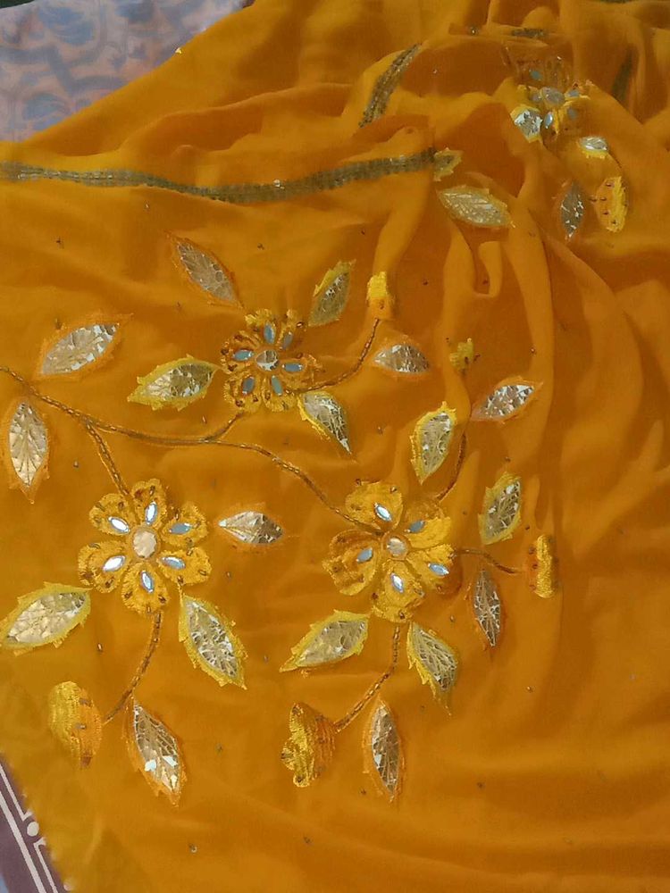 Elegant orange Saree