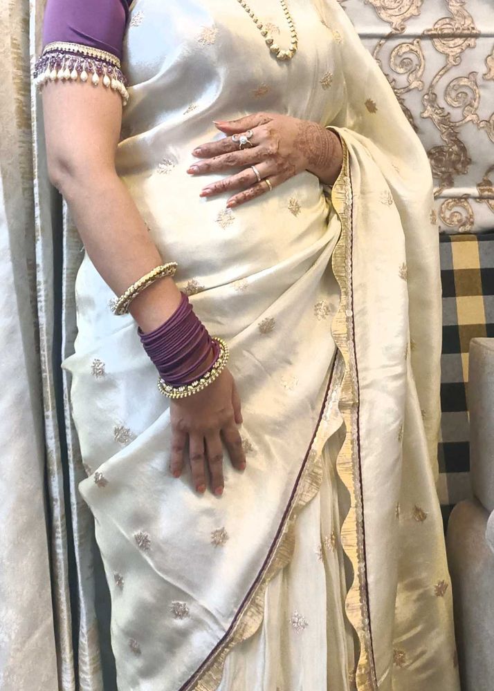 Royal Saree With Purple Blouse.....Ready To Wea