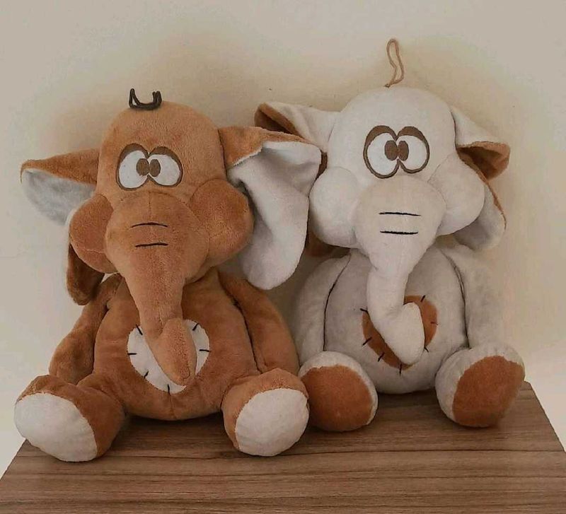 Cute Elephant Plush Toys (Set of 2)