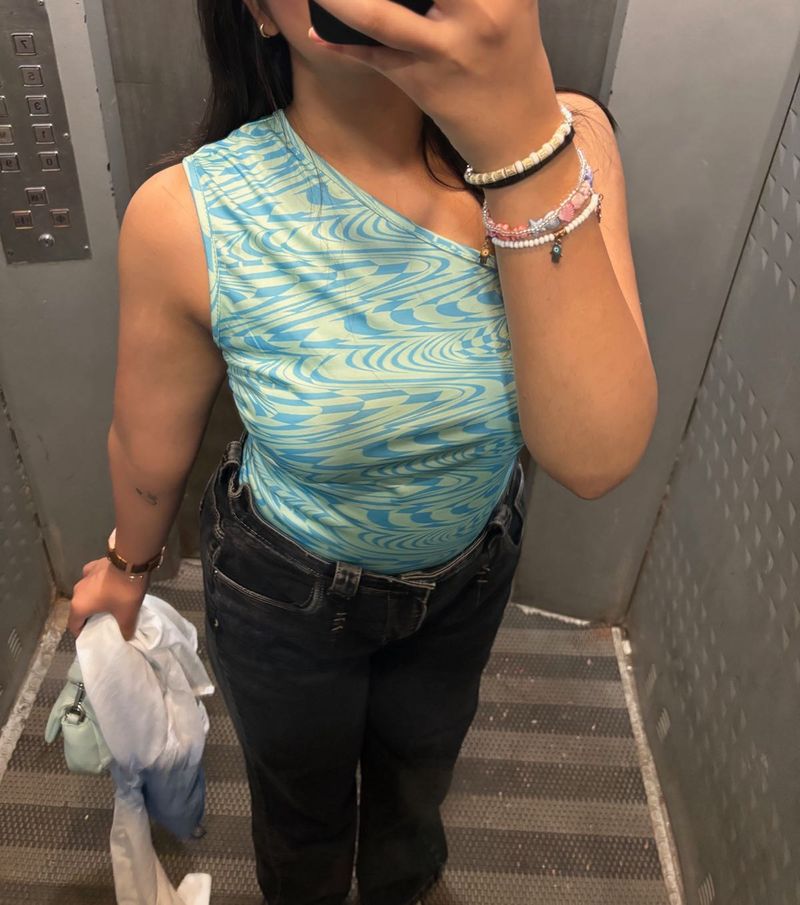 Stylish Blue Pattern Top