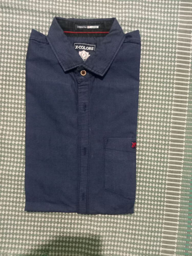 Full Hand Blue Shirt (XL Size/ 40 Inch)