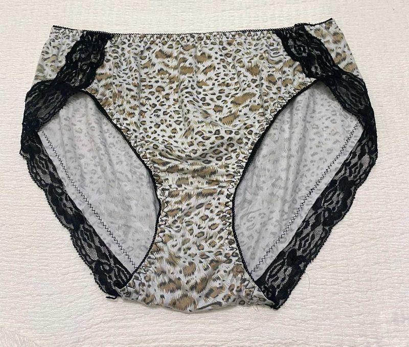 Animal Print Lace Trim Briefs