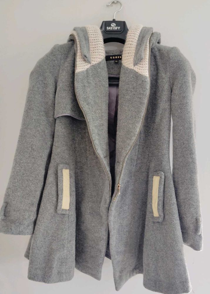 Gray Hooded Coat