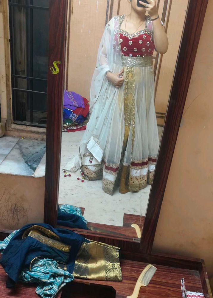 L size daimond Embroidered Anarkali Set