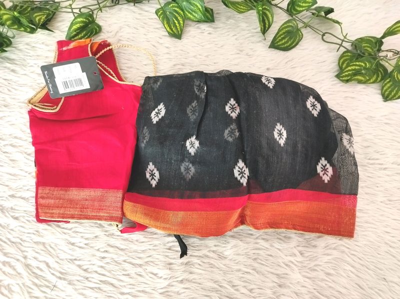 Black And Red Ethnic Skirt With Blouse ( Girls)