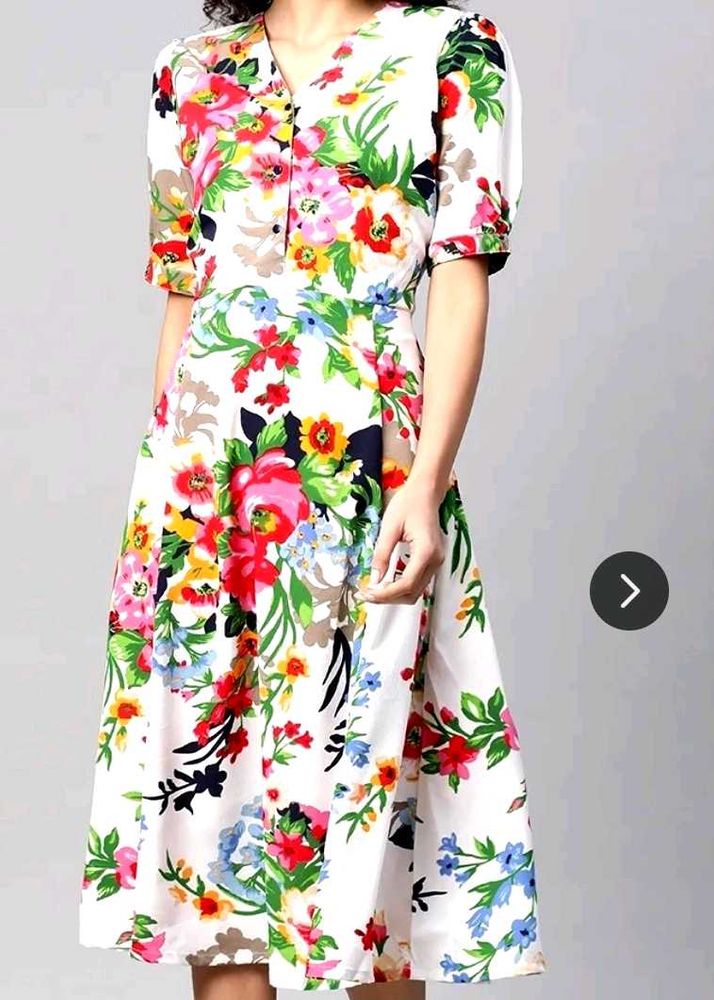 Floral Print Fit &amp; Flare Dress