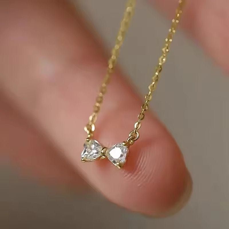 Bow Dainty Necklace Pvd Plated Anti-tarnish