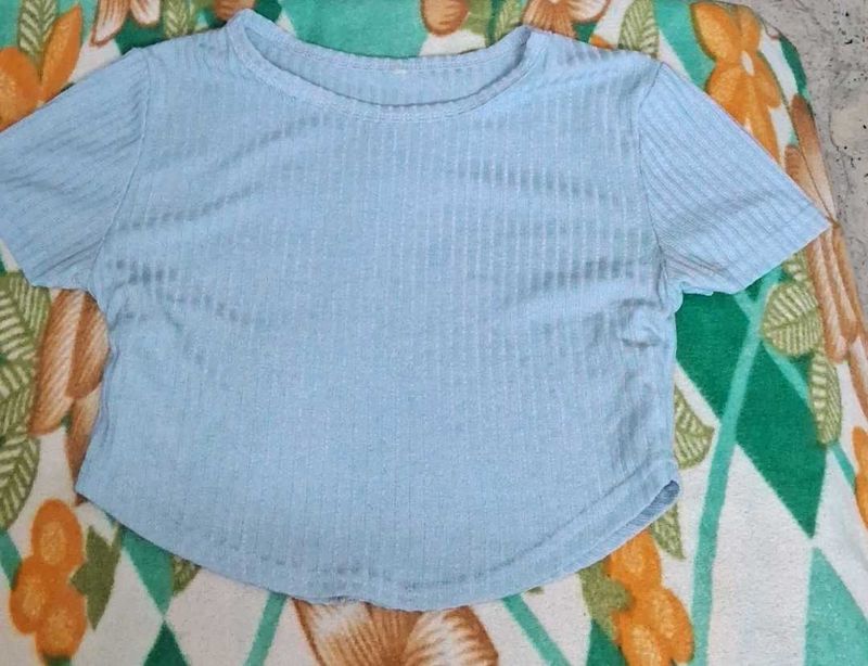 Blue Cropped Corset Top