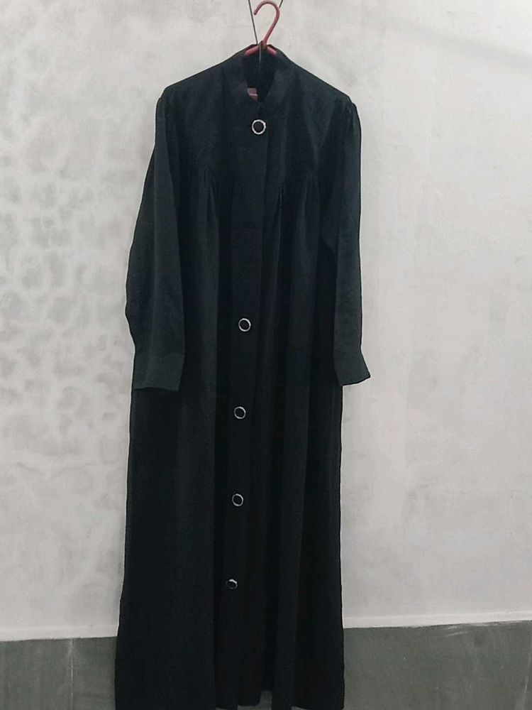 Elegant Black Button-Down Abaya