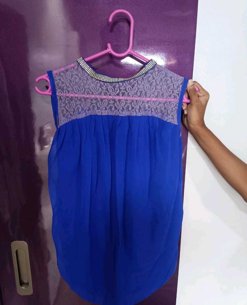 Royal Blue Lace Diamond Top 💎