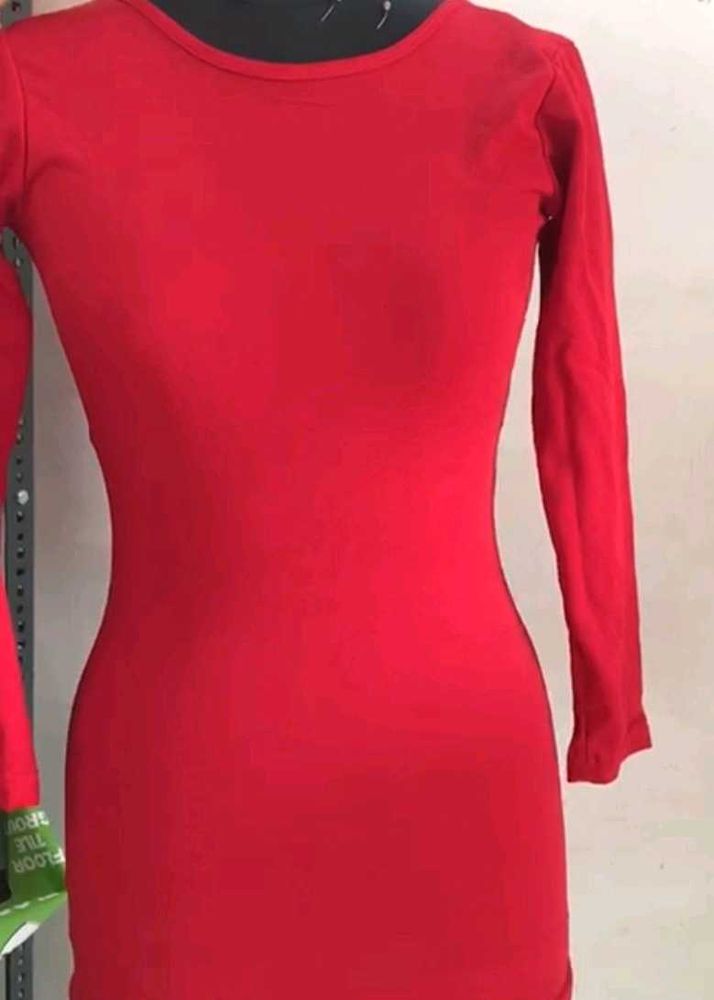 Red Backless Bodycon Dress