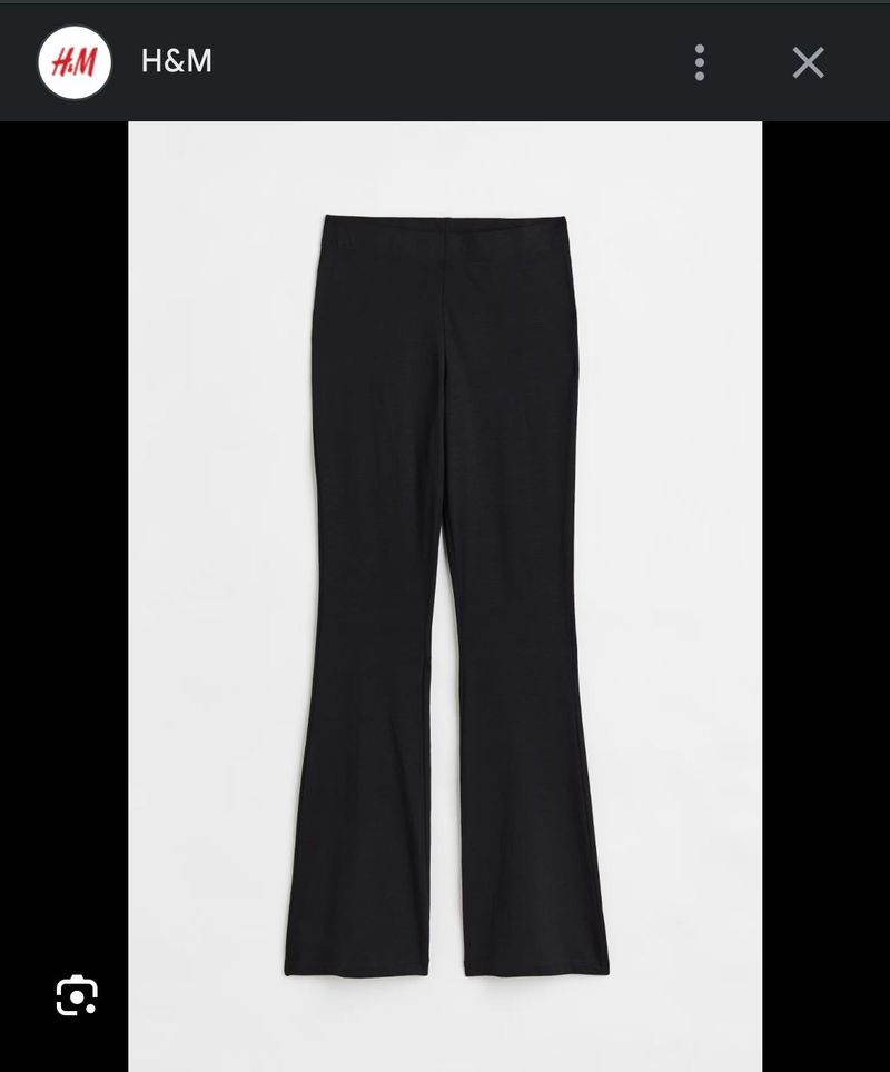 hnm black glittery flare pants