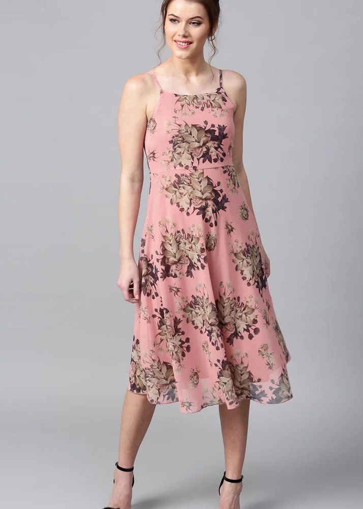 Floral Print Pink Dress
