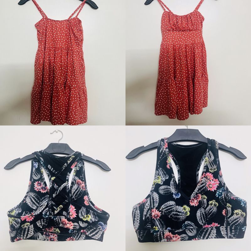 Combo Sports Bra &amp; A-line Top + Dress