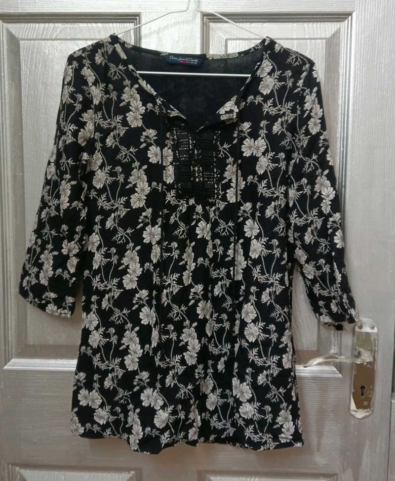 Floral Kurti Style Aesthetic Top