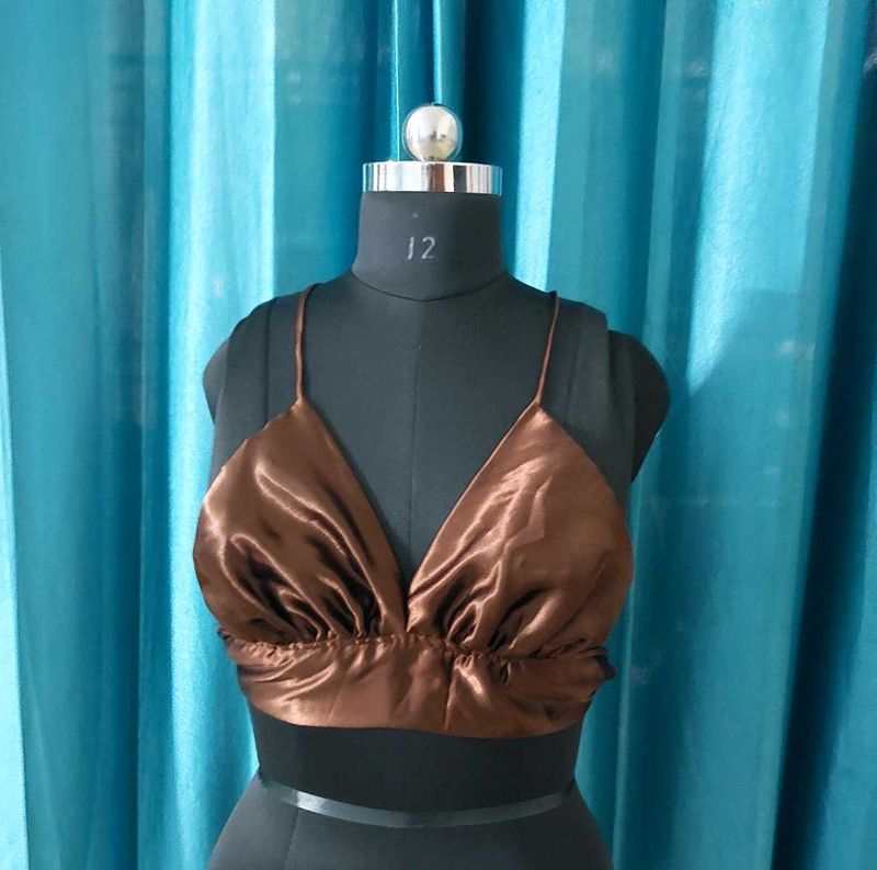 4 Dress Combo Brown Satin Bralette Top