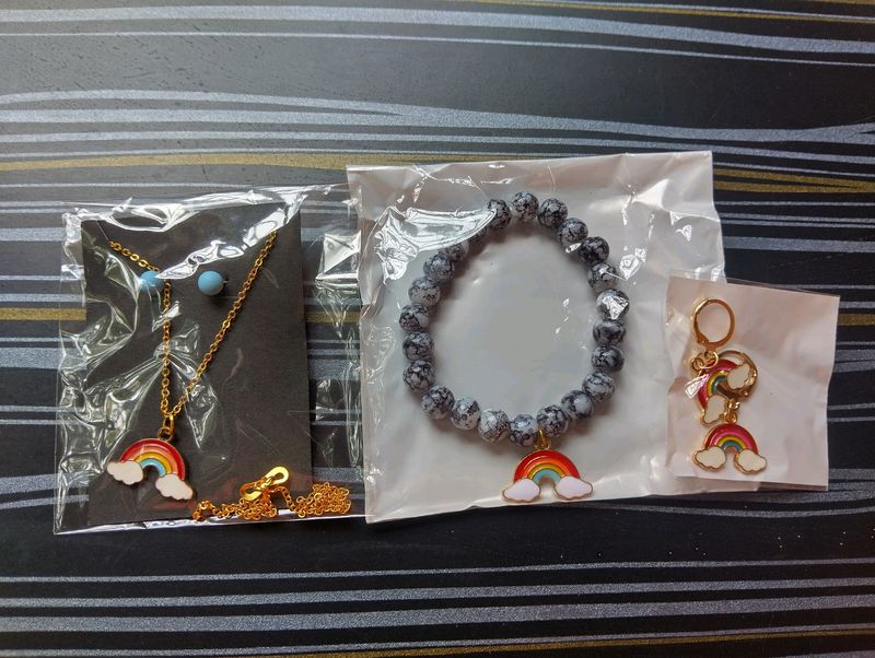 Beautiful Rainbow Charm Jewellery Combo Offer ❤