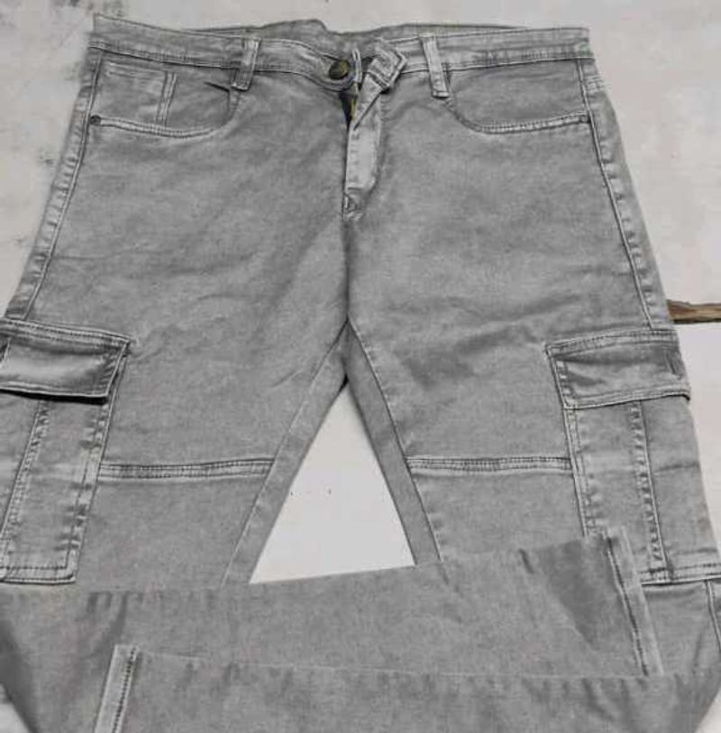 Grey Cargo Jeans