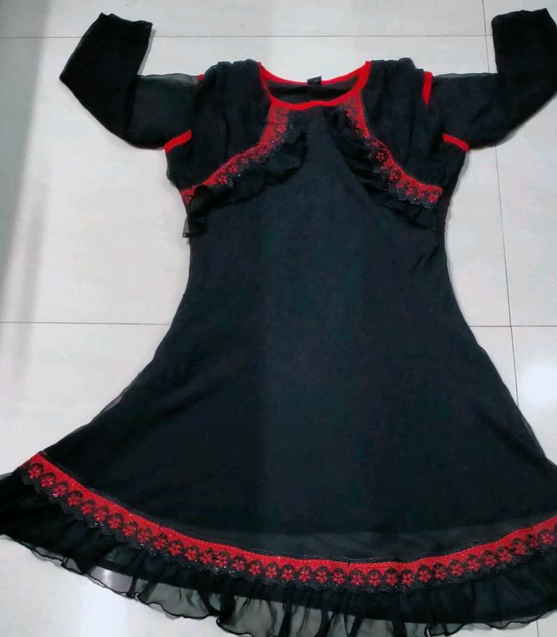 Black &amp; Red Ruffle Dress
