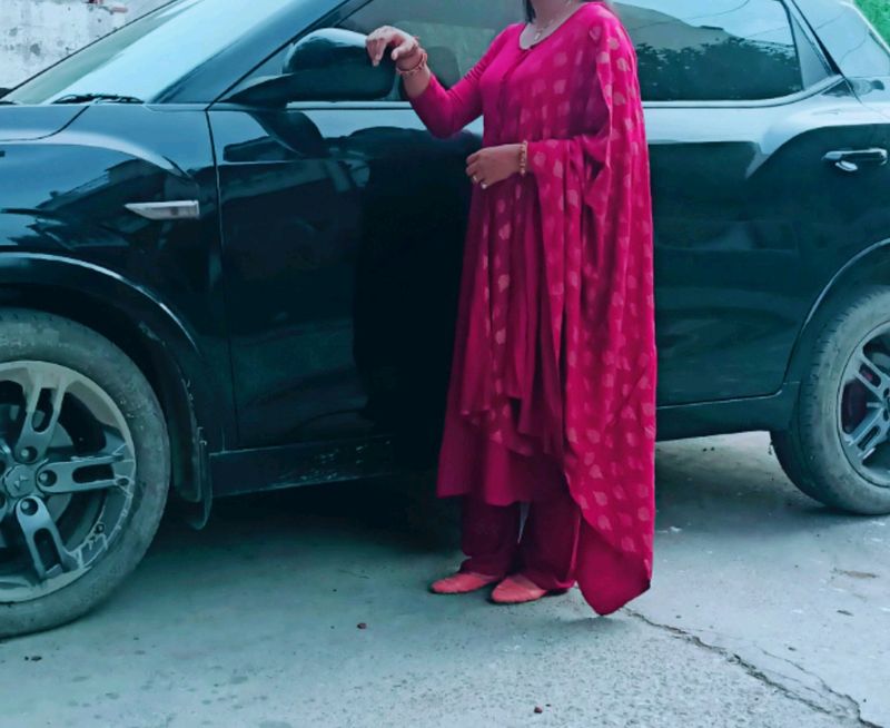 Pink Plazo Kurta With Heavy Duppta
