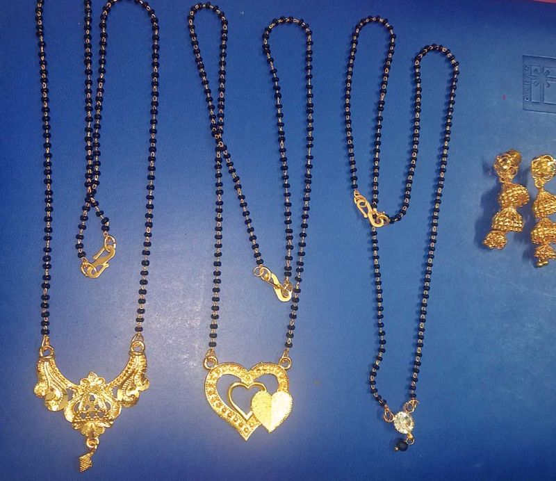 Mangalsutra  Set 3 With Earrings